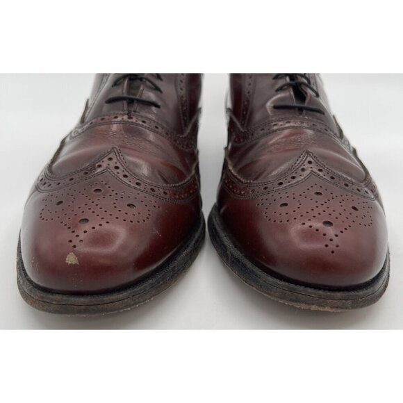Vintage Florsheim Imperial Men’s 11C Wingtip Oxford Burgundy Leather Dress Shoes main image 9